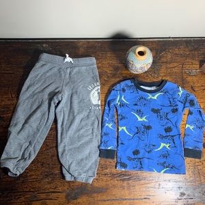 Carters 3T Sweatpants & Dinosaur Long Sleeve